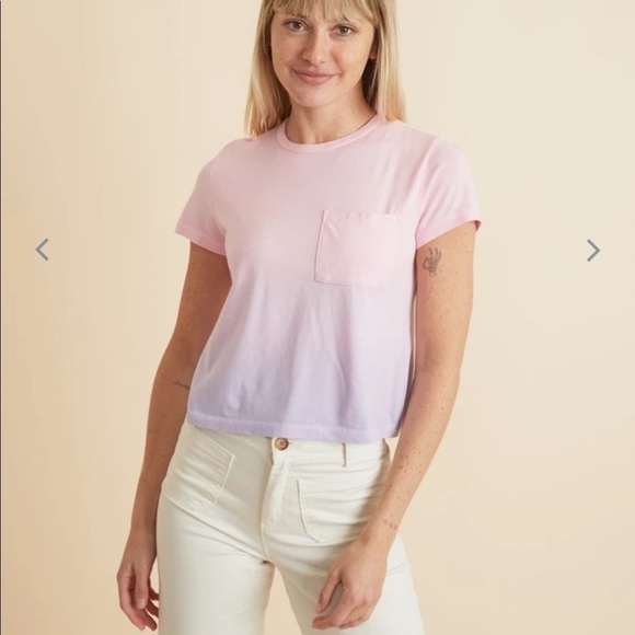 Marine Layer Pink ombre crop pocket tee small - Picture 1 of 7